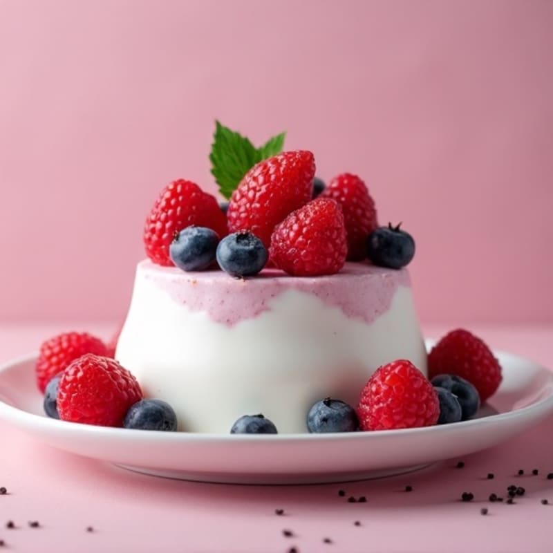 Greek Yogurt Protein Mousse with Mixed Berries
