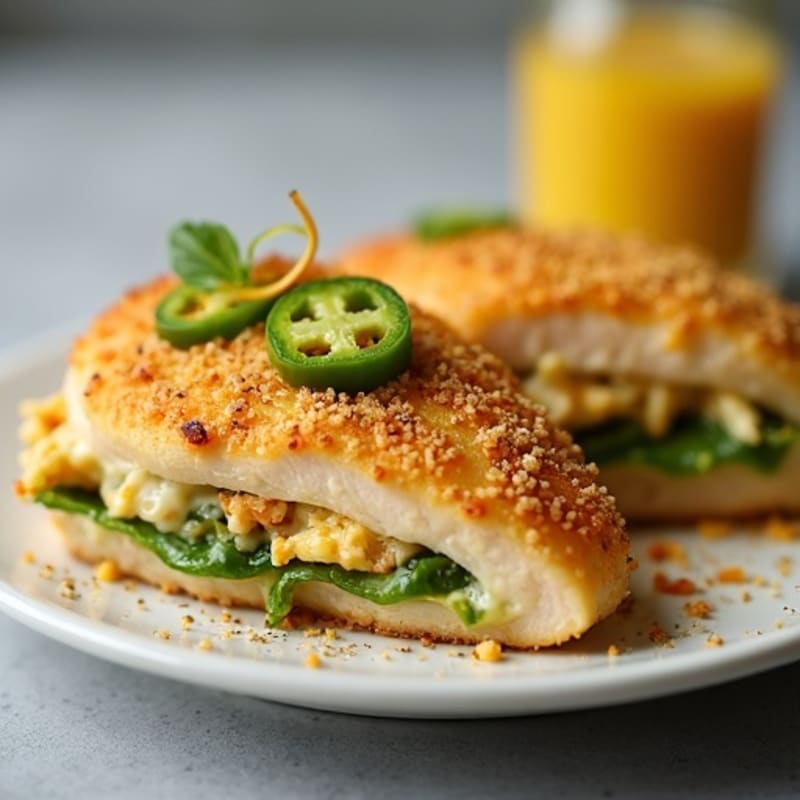 Baked Jalapeño Popper Stuffed Chicken Breast