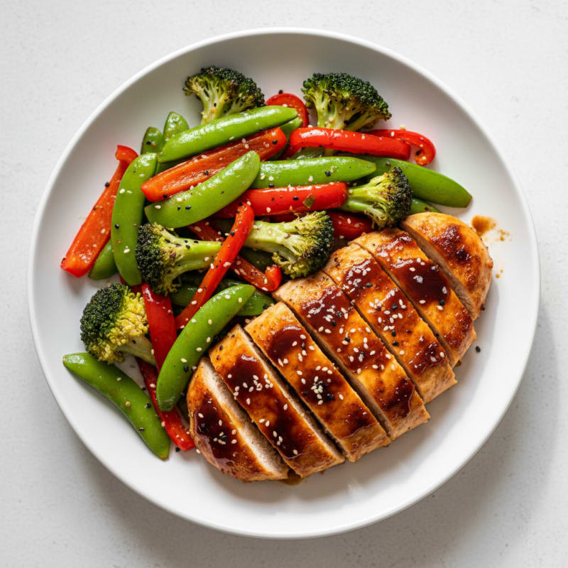 Crispy Teriyaki Chicken with Roasted Vegetables