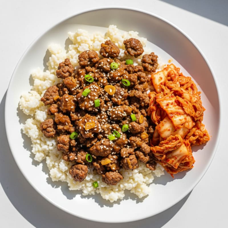 Korean Beef Bulgogi with Kimchi
