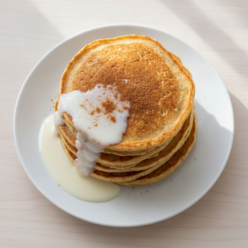 Cinnamon Oatmeal Pancakes with Milk