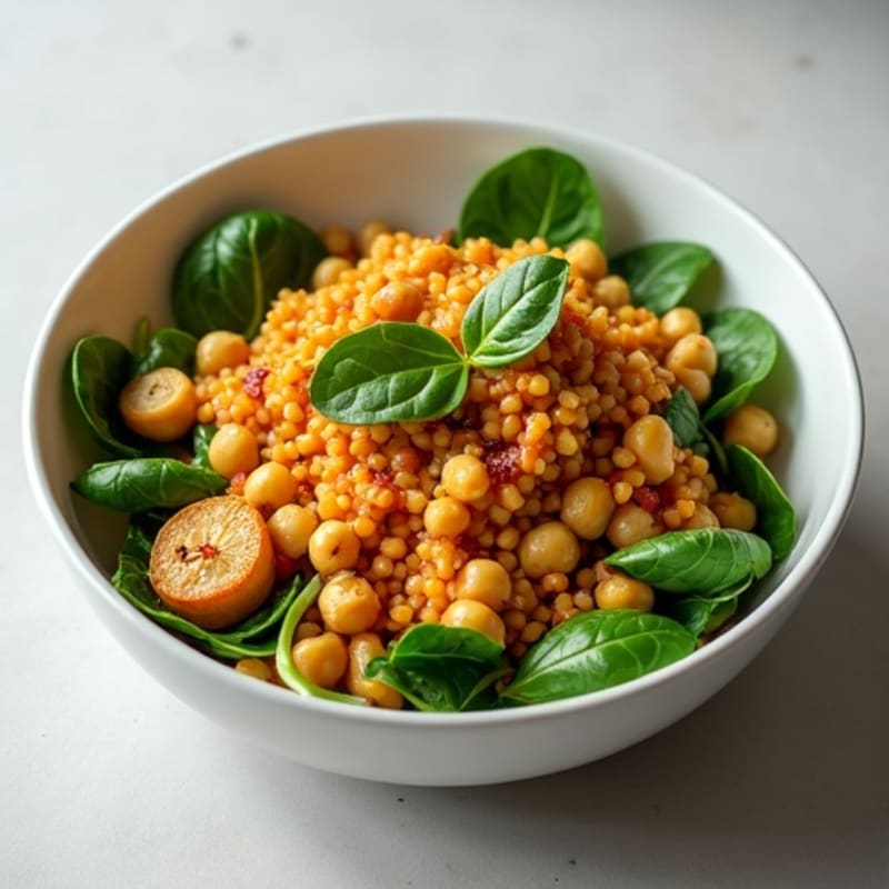 Creamy Coconut Lentil and Spinach Bowl