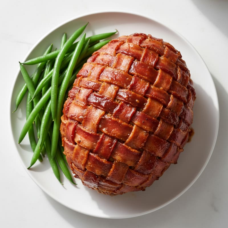 BBQ Bacon-Wrapped Meatloaf with Glaze