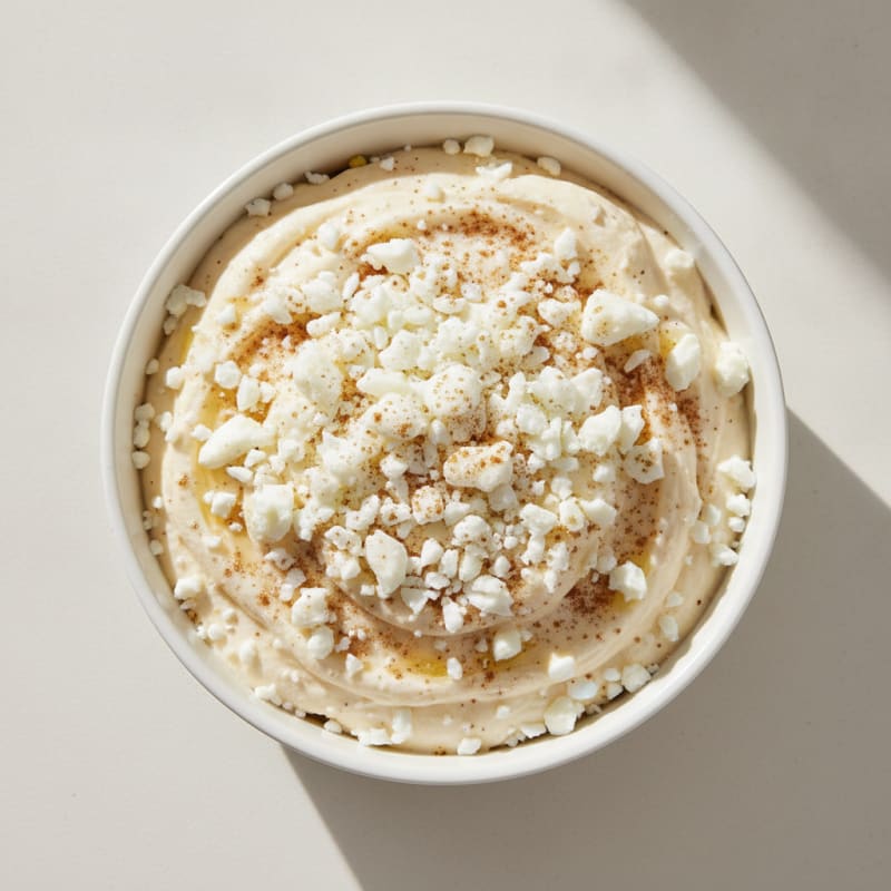 High-Protein Cream Cheese Mousse with Crumbled Egg White