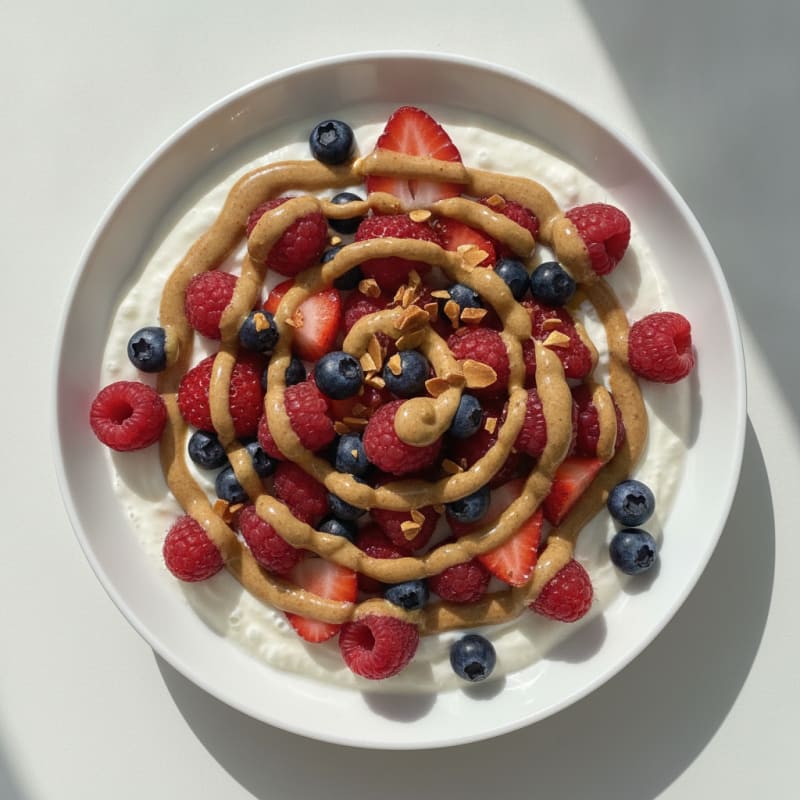 Silky Vanilla Protein Yogurt with Mixed Berries