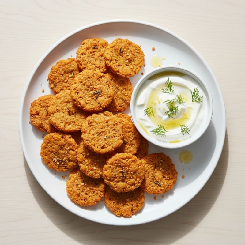 Baked Red Lentil Crackers with Herbs