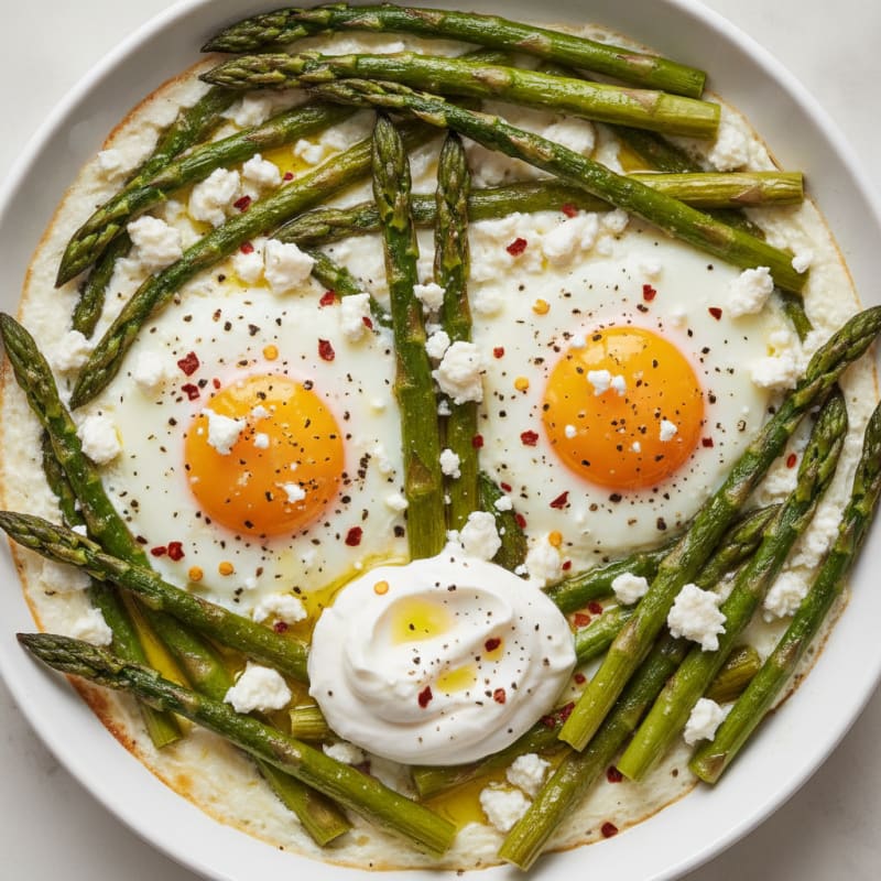 Baked Eggs with Roasted Asparagus