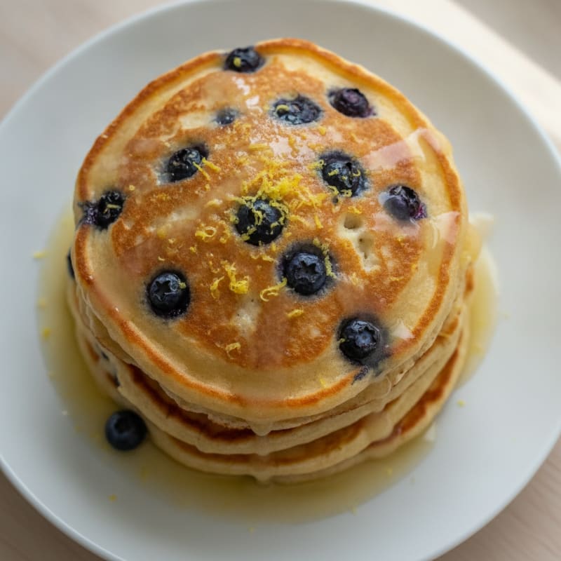 Blueberry Ricotta Pancakes with Lemon Zest