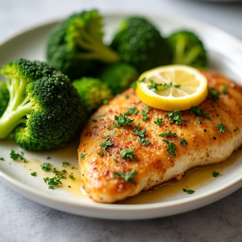 Crispy Lemon Herb Chicken with Roasted Broccoli