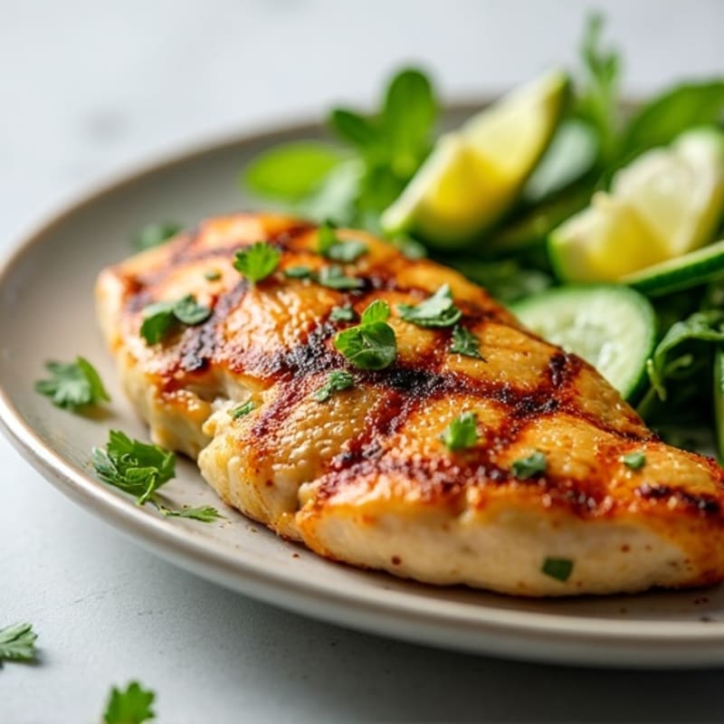 Grilled Chicken Breast with Fresh Cucumber Salad