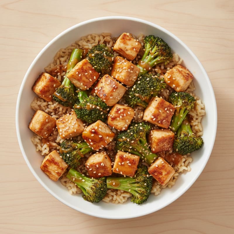 Asian-Style Chicken and Broccoli Rice Bowl