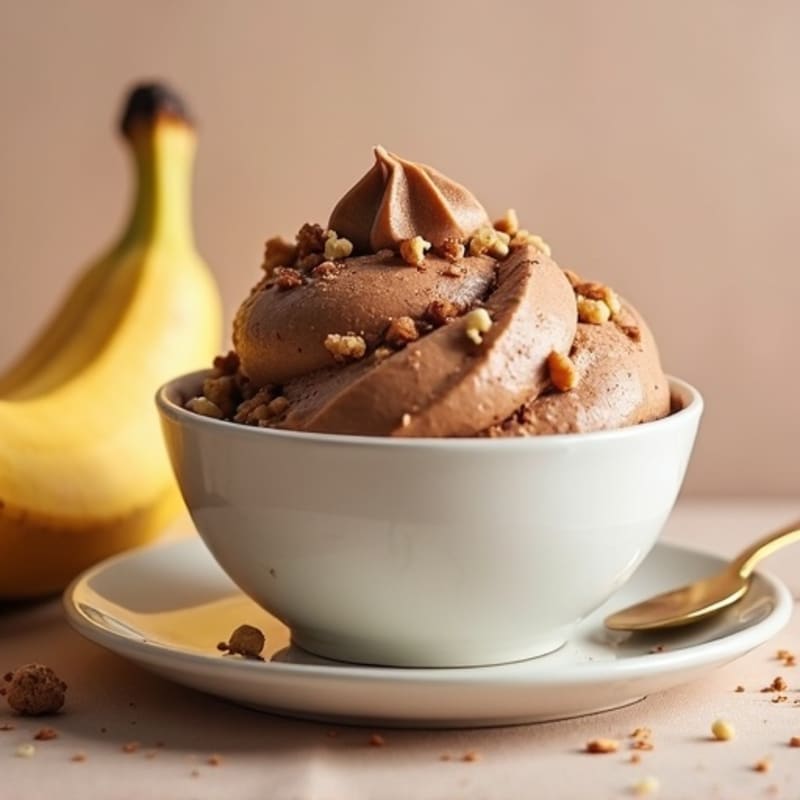 Creamy Chocolate Peanut Butter Protein Nice Cream Bowl