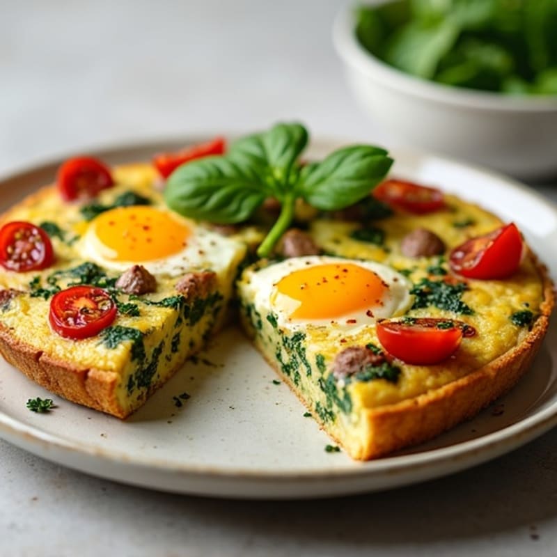Baked Egg and Veggie Frittata with Chicken Sausage