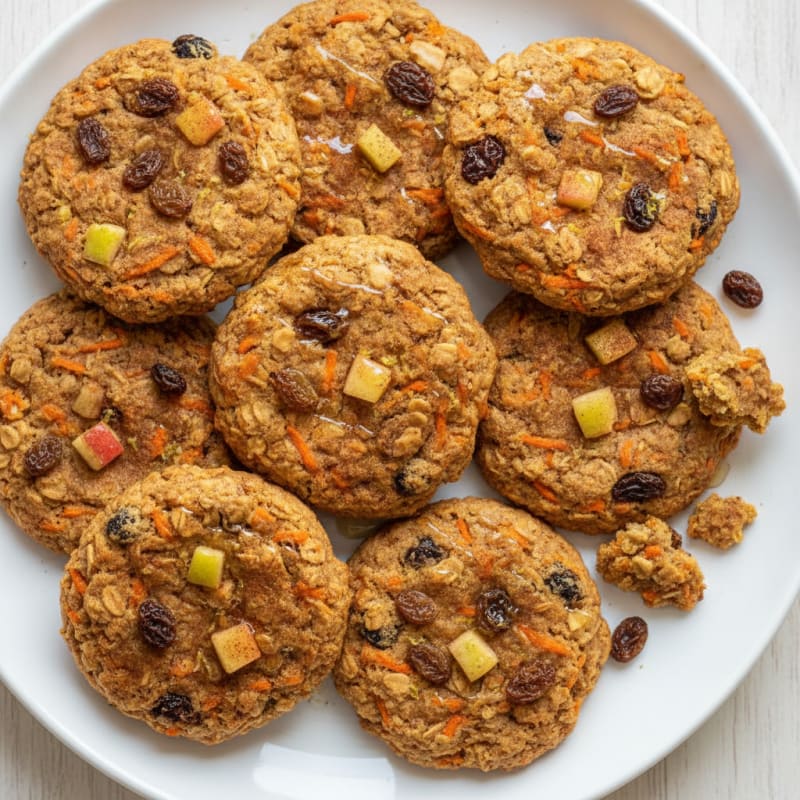 Carrot Apple Oatmeal Breakfast Cookies