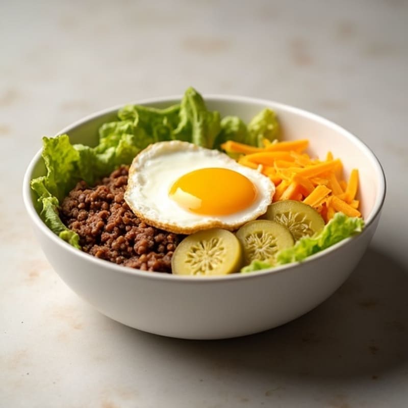 Creamy Big Mac Style Lean Ground Beef Bowl