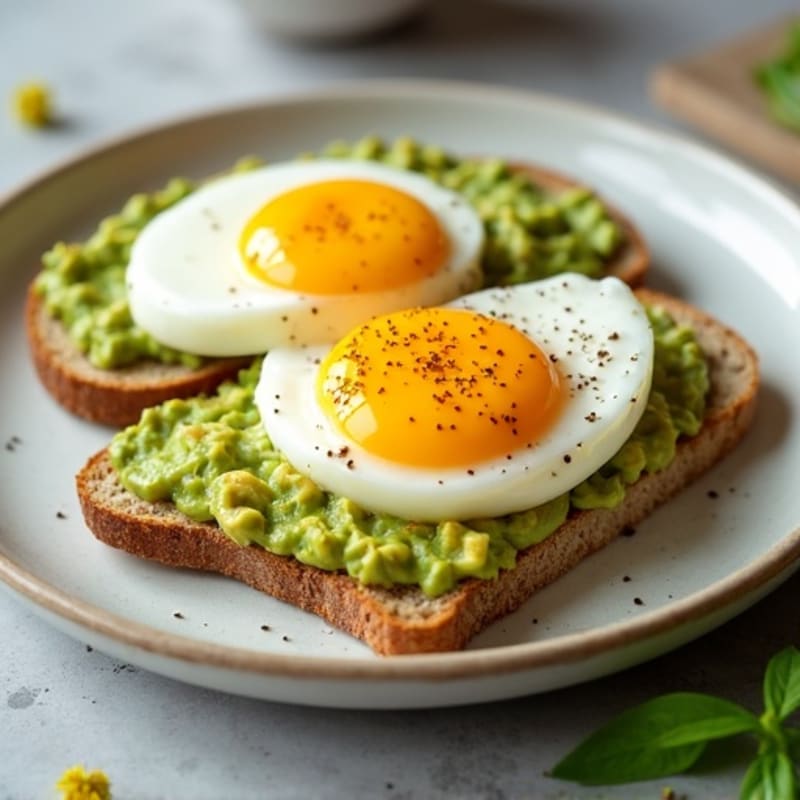 Creamy Avocado Toast with Jammy Eggs