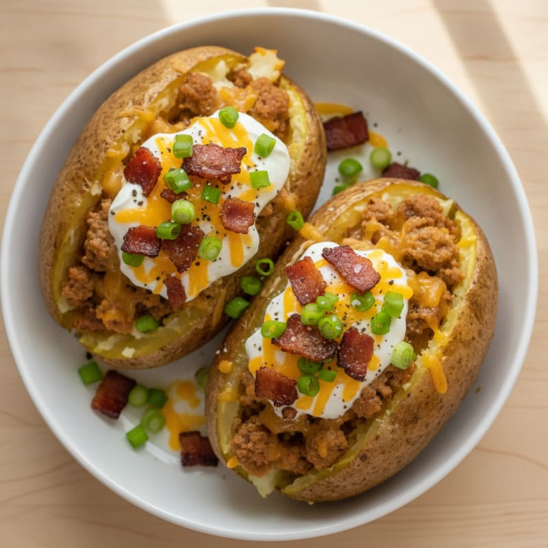 Bacon-Cheddar Stuffed Baked Potatoes