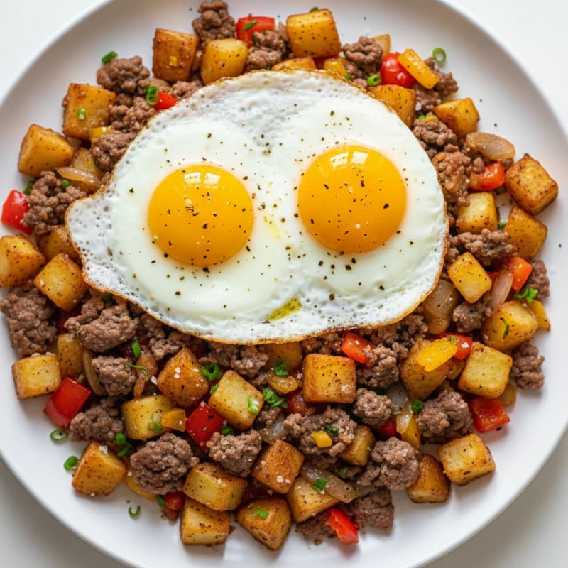 Crispy Ground Beef and Potato Hash