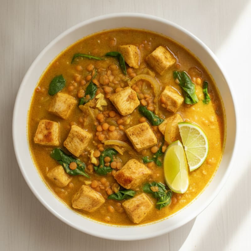 Curried Red Lentil Stew with Coconut Milk