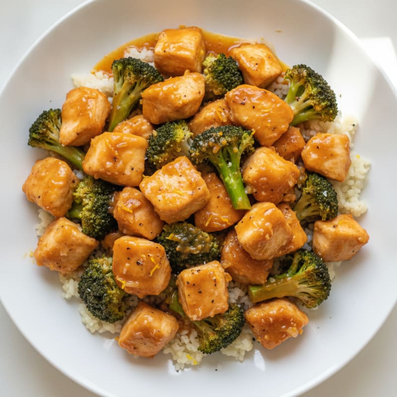 Orange Glazed Chicken and Broccoli