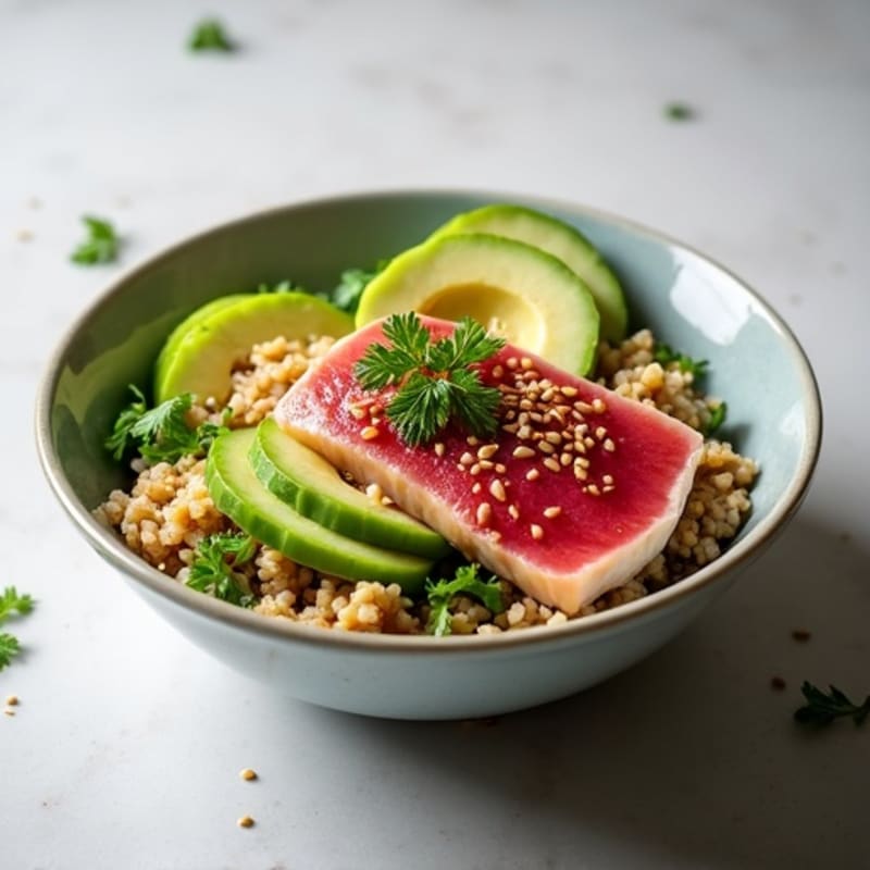 Fresh Sesame Seared Ahi Tuna Rice Bowl