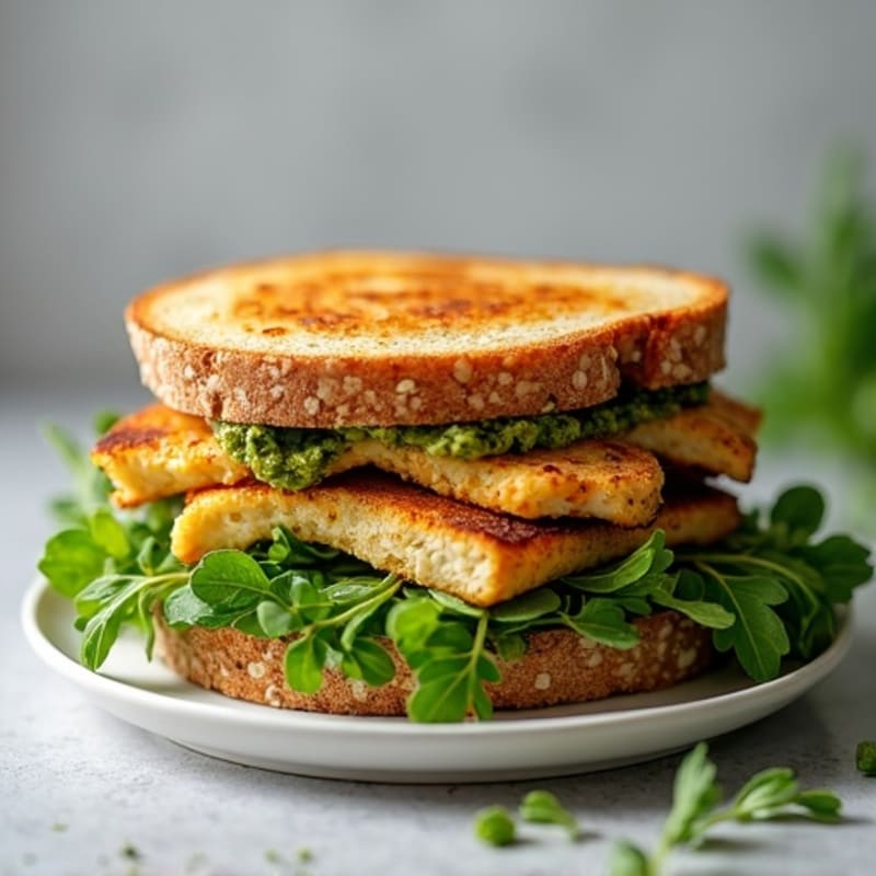 Herb-Pesto Grilled Chicken Sandwich with Fresh Greens