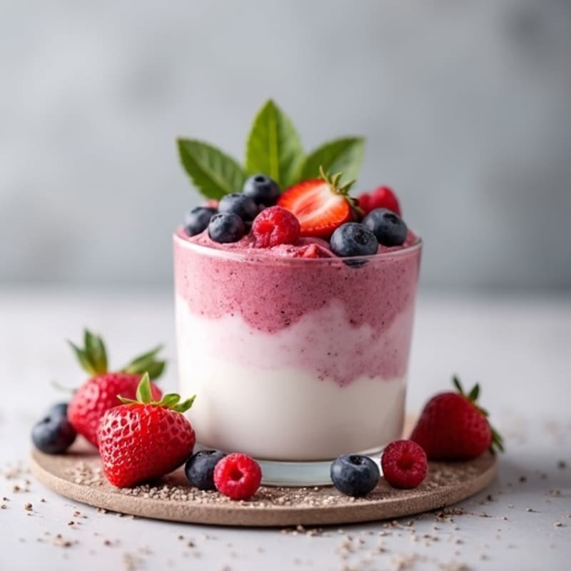 Greek Yogurt Protein Mousse with Mixed Berries