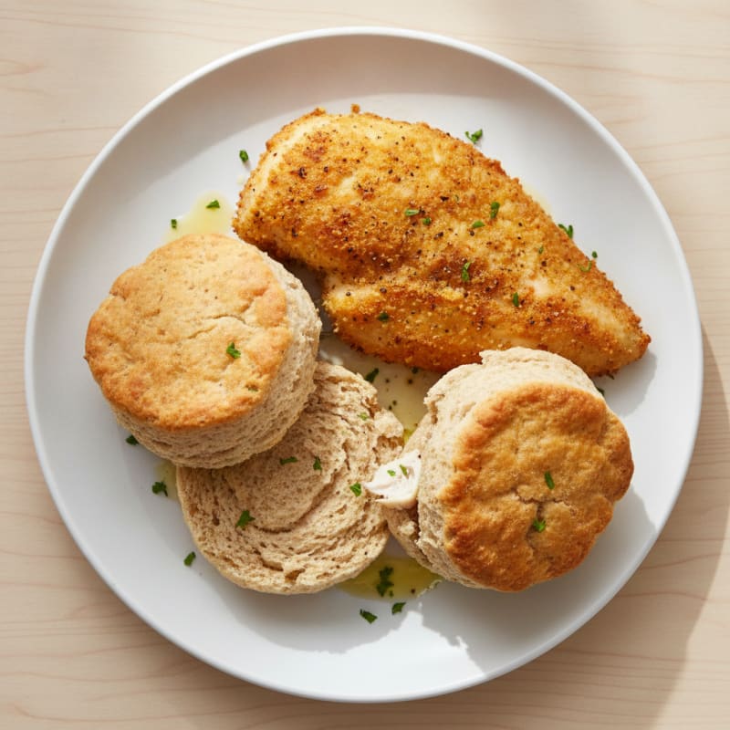 Buttermilk Oven-Fried Chicken with Fluffy Biscuits