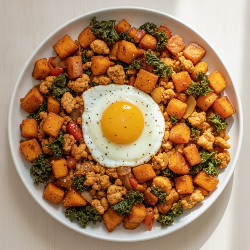 Ground Chicken Sweet Potato Skillet