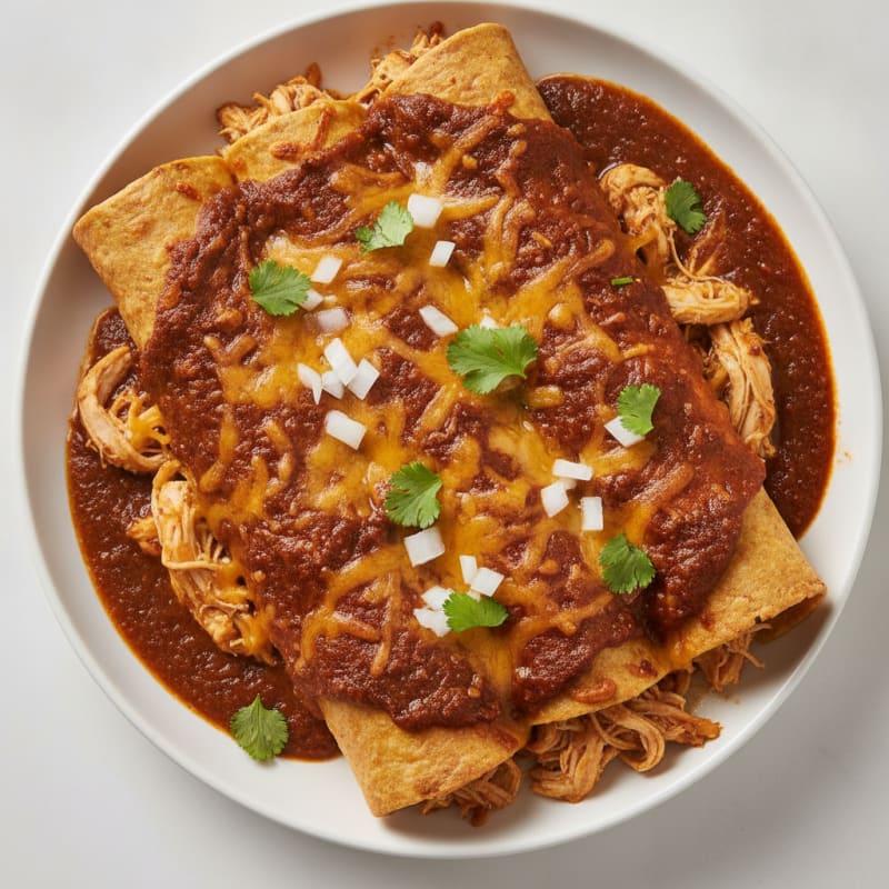 Chicken Enchiladas with Ancho Chili Sauce