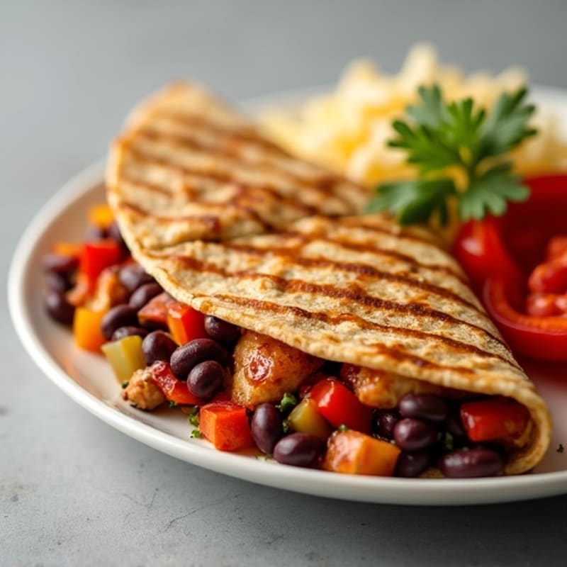 Smoky BBQ Chicken and Black Bean Quesadilla