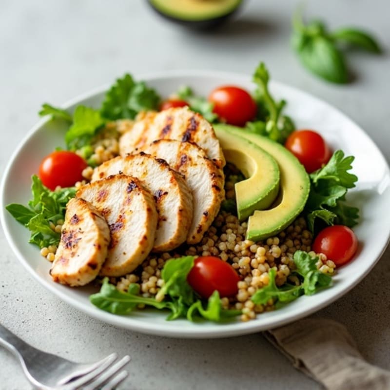 Grilled Chicken Salad with Avocado and Quinoa