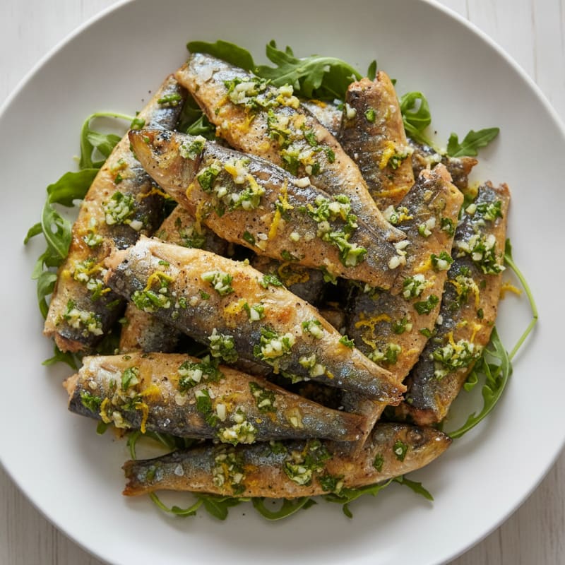Pan-Seared Sardines with Lemon-Herb Gremolata