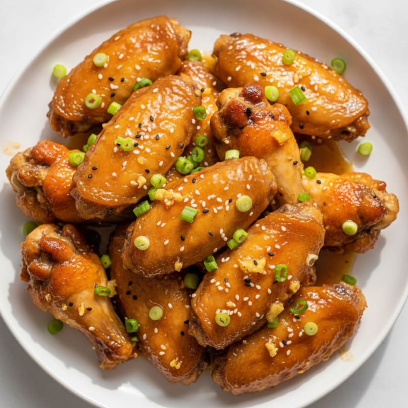 Honey-Garlic Chicken Wings with Scallions