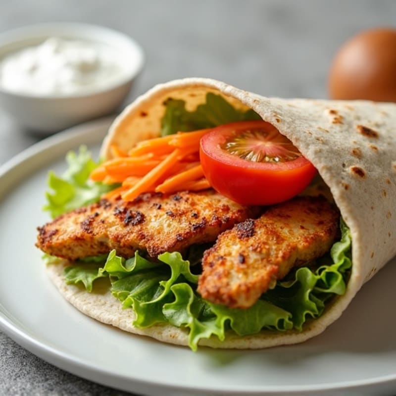 Crispy Grilled Chicken and Fresh Veggie Wrap