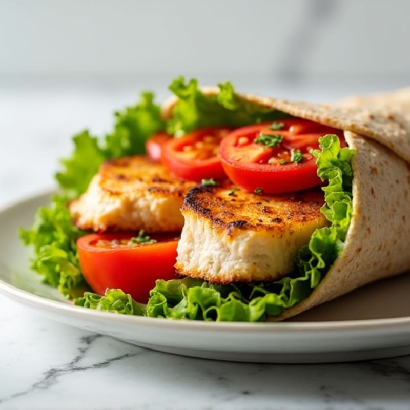 Crispy Grilled Chicken and Fresh Veggie Wrap