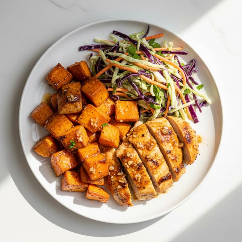 Sheet Pan Honey-Garlic Chicken and Sweet Potatoes