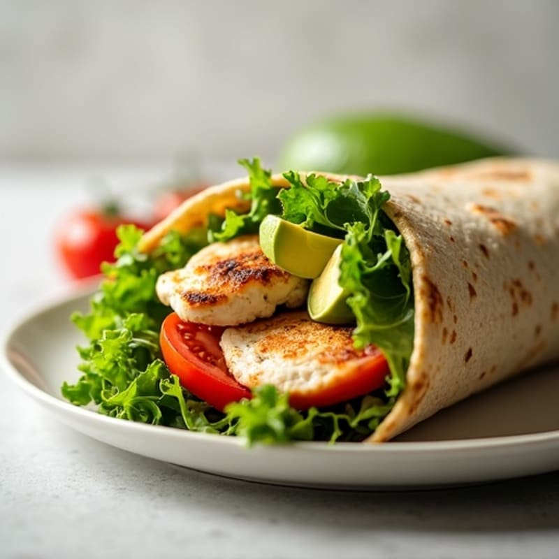 Grilled Chicken Wrap with Fresh Greens and Creamy Avocado