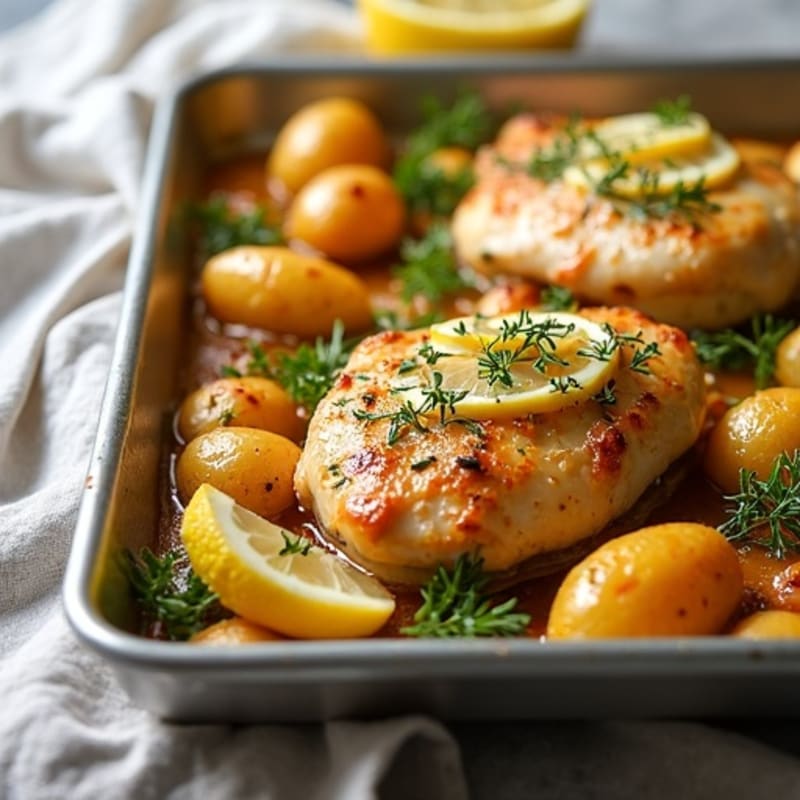 Sheet Pan Lemon Herb Chicken with Crispy Roasted Potatoes
