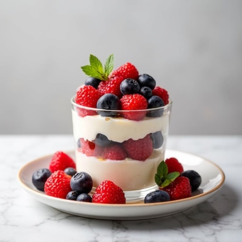 Cottage Cheese Protein Parfait with Mixed Berries