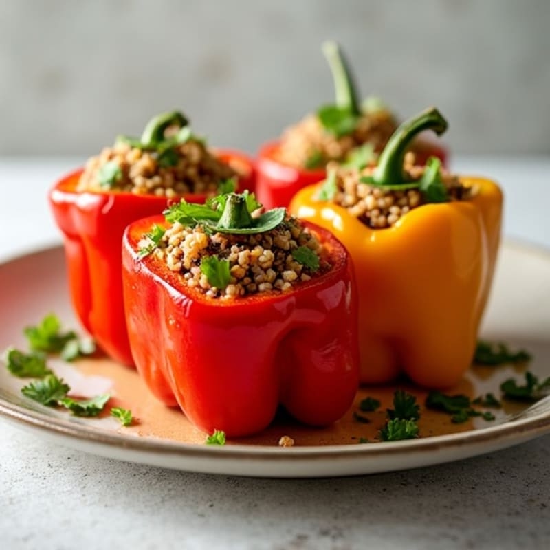 Roasted Zesty Quinoa Stuffed Peppers
