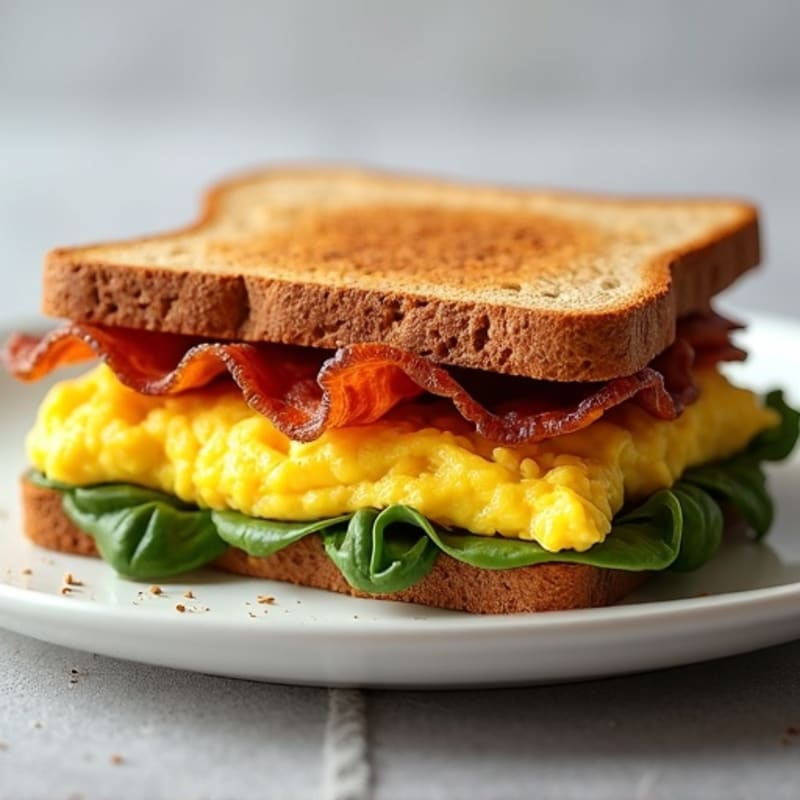 Lean Bacon and Fluffy Egg Whole Wheat Sandwich
