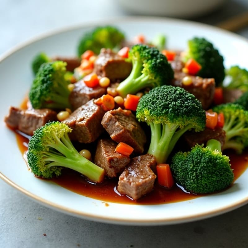 Tender Beef Stir-Fry with Sweet and Savory Ginger Garlic Sauce and Crisp Broccoli