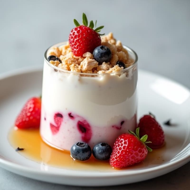 Greek Yogurt Protein Mousse with Chopped Chicken and Berries