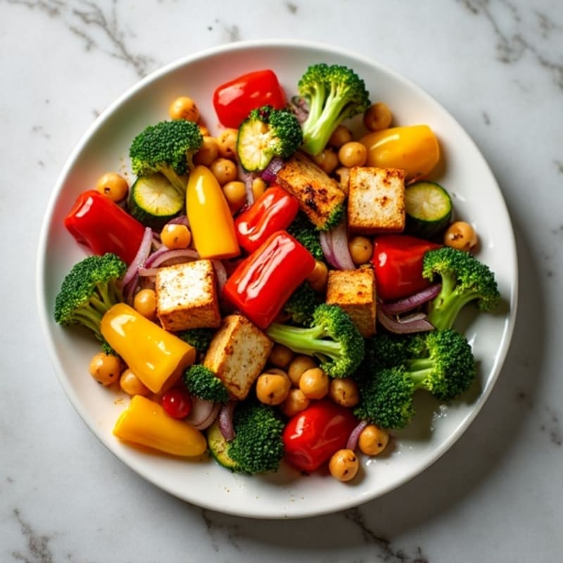 Roasted Rainbow Vegetable Medley with Garlic Herb Seasoning