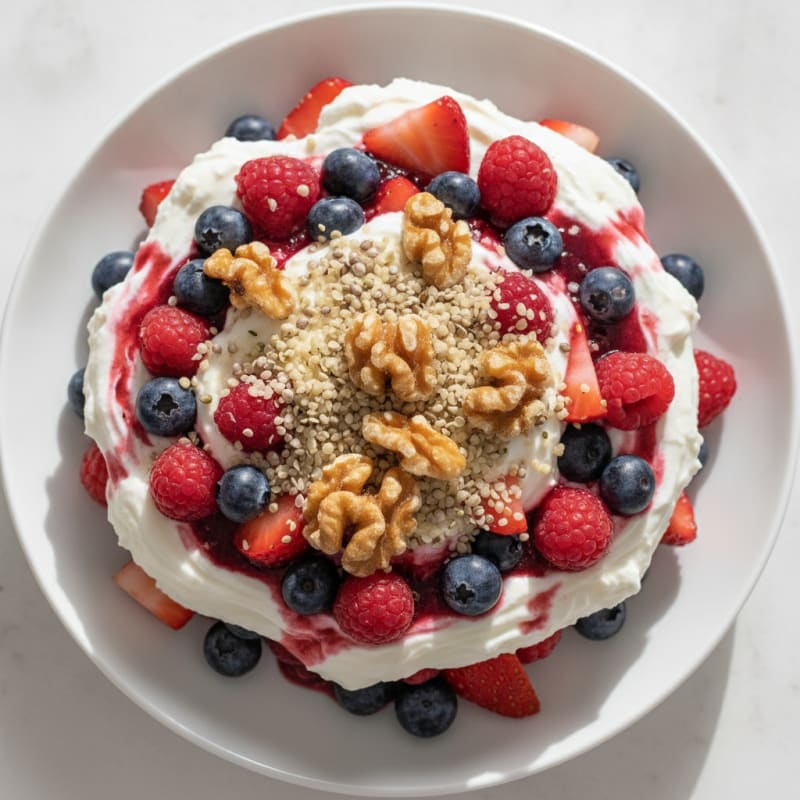Greek Yogurt Protein Parfait with Mixed Berries