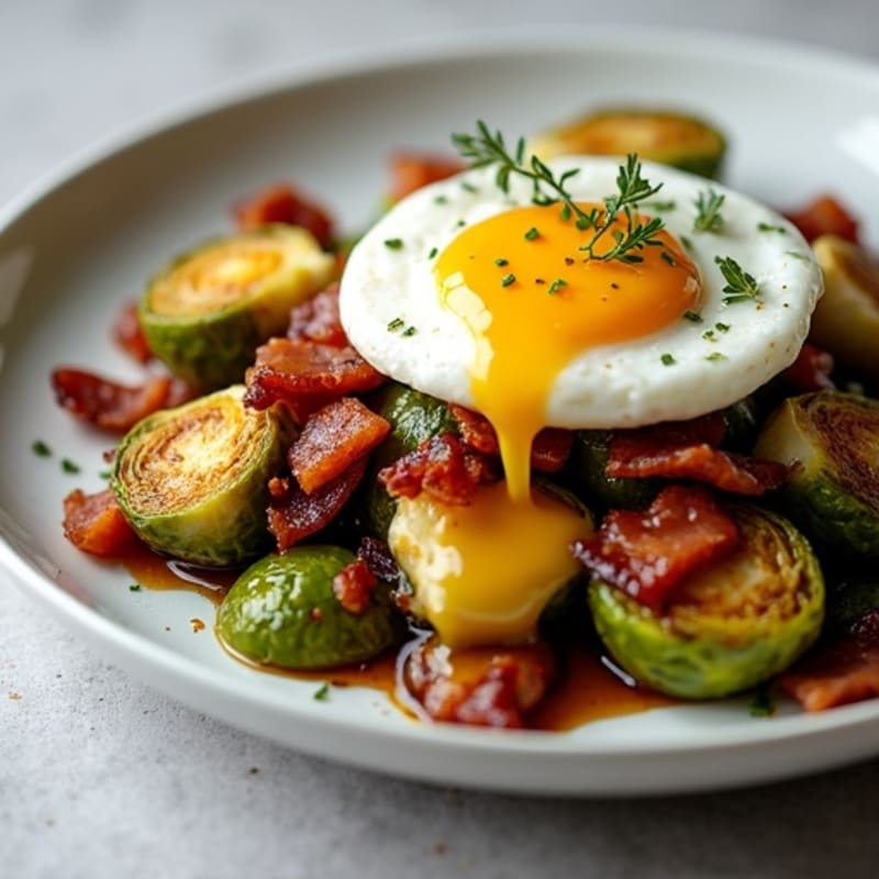 Crispy Honey Balsamic Brussels Sprouts with Bacon