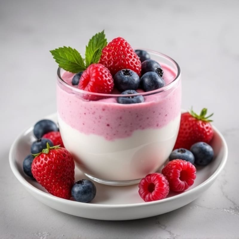 Greek Yogurt Protein Mousse with Berries