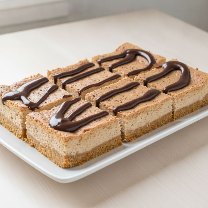 Chocolate Greek Yogurt Protein Cheesecake Bars