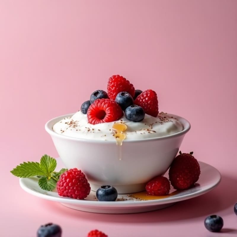 Silky Greek Yogurt Protein Pudding with Mixed Berries
